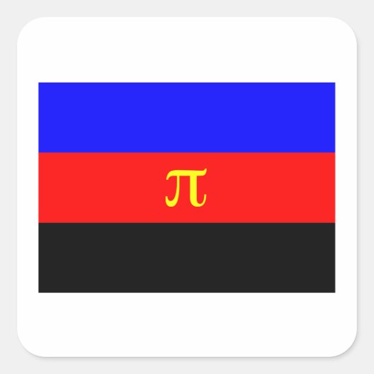OFFIZIELLE POLYAMORY PRIDE FLAG -.png Quadratischer Aufkleber (Vorderseite)