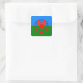 Offizielle Romany flag Quadratischer Aufkleber (Tasche)