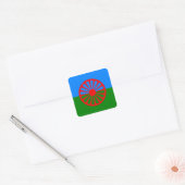 Offizielle Romany flag Quadratischer Aufkleber (Umschlag)