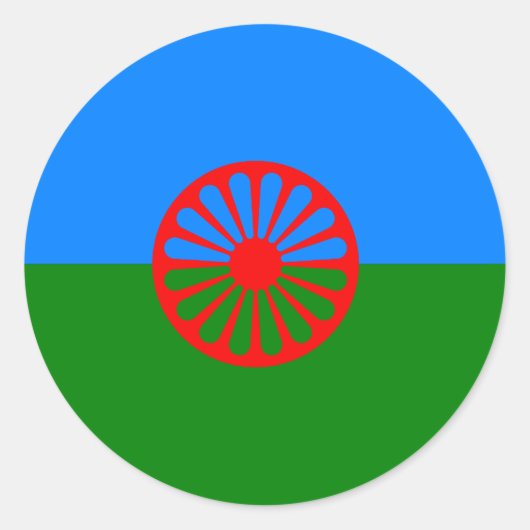 Offizielle Romany flag Runder Aufkleber (Vorderseite)