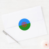 Offizielle Romany flag Runder Aufkleber (Umschlag)