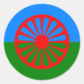 Offizielle Romany flag Runder Aufkleber (Vorderseite)