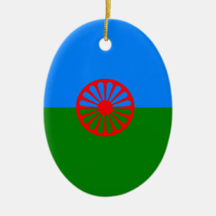 Offizielle Romany Sinti und Roma Flag Keramik Orna Keramik Ornament