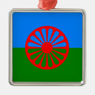 Offizielle Romany Sinti und Roma flagge Metal Orna Ornament Aus Metall