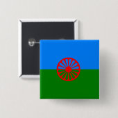 Offizielle Romany-Sinti und Romaflagge Button (Vorne & Hinten)