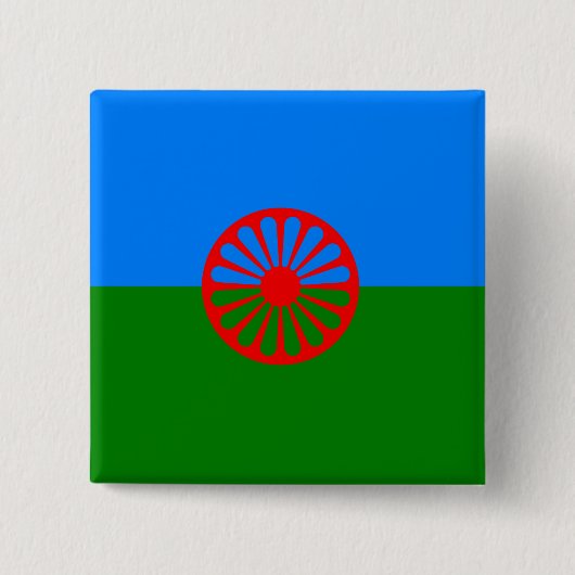 Offizielle Romany-Sinti und Romaflagge Button (Vorderseite)