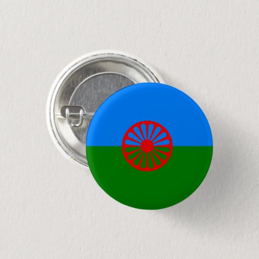 Offizielle Romany-Sinti und Romaflagge Button (Vorne & Hinten)