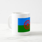 Offizielle Romany-Sinti und Romaflagge Kaffeetasse (Vorderseite Links)