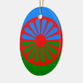 Offizielle Romany-Sinti und Romaflagge Keramik Ornament (Links)