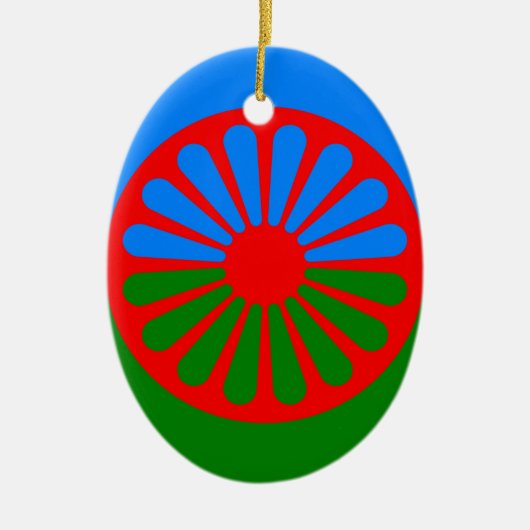 Offizielle Romany-Sinti und Romaflagge Keramik Ornament (Vorne)