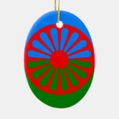 Offizielle Romany-Sinti und Romaflagge Keramik Ornament (Hinten)
