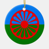 Offizielle Romany-Sinti und Romaflagge Keramik Ornament (Vorne)