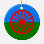 Offizielle Romany-Sinti und Romaflagge Keramik Ornament (Hinten)