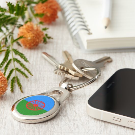 Offizielle Romany-Sinti und Romaflagge Schlüsselanhänger (Seite)