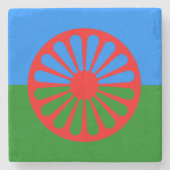Offizielle Romany-Sinti und Romaflagge Steinuntersetzer (Vorderseite)