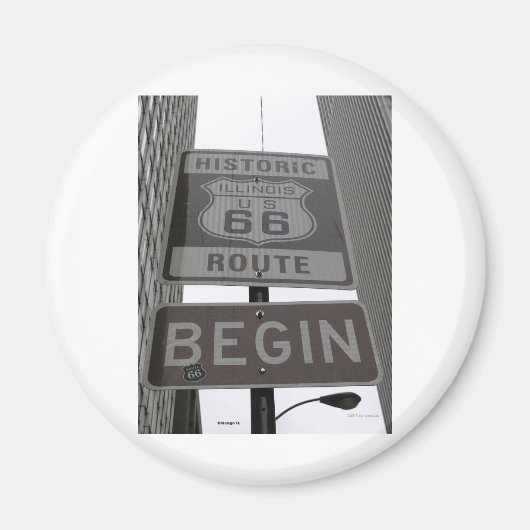 Offizielle Route 66 Anfangszeichen Magnet (Vorne)
