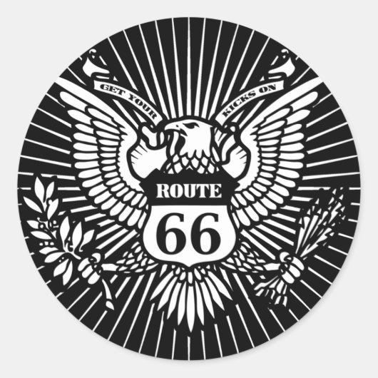 Offizielle Rt. 66 Runder Aufkleber (Vorderseite)