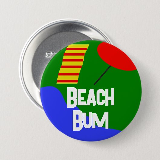 Offizielle Schaltfläche "Beach Bum" Button (Vorne & Hinten)