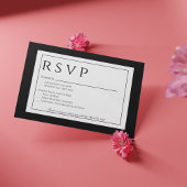 Offizielle Schwarz-Weiß-Antwort-Karte für Hochzeit RSVP Karte