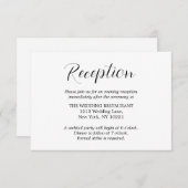 Offizielle Schwarz-Weiß-Hochzeitsempfehlung Begleitkarte (Vorne/Hinten)