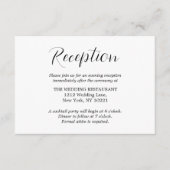 Offizielle Schwarz-Weiß-Hochzeitsempfehlung Begleitkarte (Vorderseite)