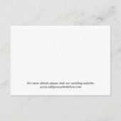 Offizielle Schwarz-Weiß-Hochzeitsempfehlung Begleitkarte (Rückseite)