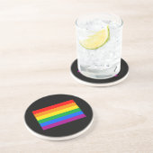 OFFIZIELLE SCHWULE PRIDE-FLAGGE SANDSTEIN UNTERSETZER (Seite)