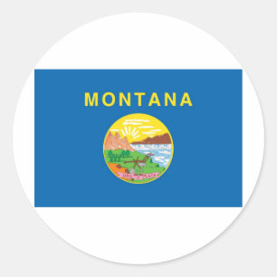 Offizielle Staatsflagge von Montana Runder Aufkleber
