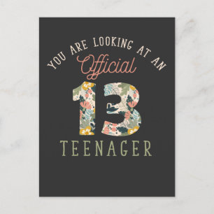 Offizielle Teenager 13. Geburtstag 13 Jahre alte M Postkarte