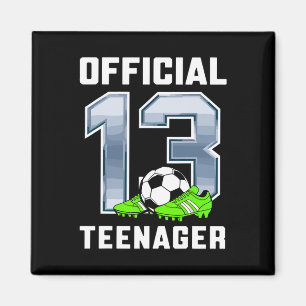 Offizielle Teenager 13. Geburtstagsfeier Fußball T Magnet