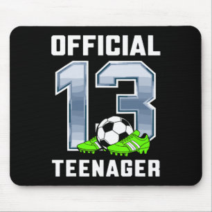 Offizielle Teenager 13. Geburtstagsfeier Fußball T Mousepad