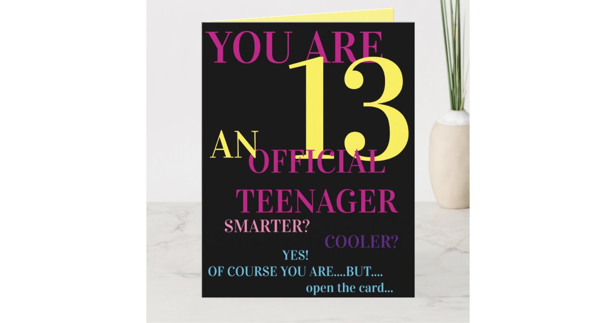 Offizielle Teenager 13. Geburtstagskarte Karte Zazzle.de