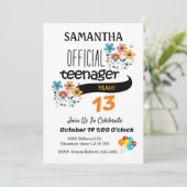 Offizielle Teenagermädchen Einladung zum Geburtsta (Stehend Vorderseite)