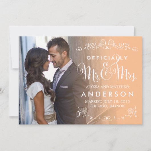 Offizielle Titel Hochzeitsankündigung - Pfirsich Einladung (Vorderseite)