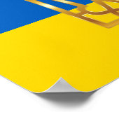 Offizielle ukrainische Flagge Trident Symbol Poste Poster (Ecke)