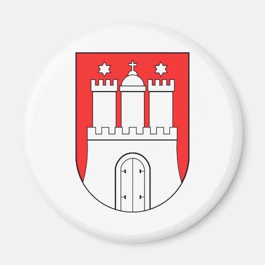 Offizielle Wappen Hamburg Symbol Magnet (Vorne)