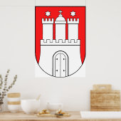 Offizielle Wappen Hamburg Symbol Poster (Küche)