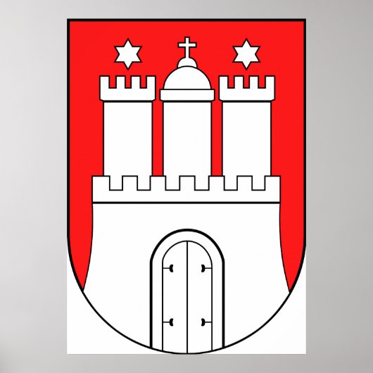 Offizielle Wappen Hamburg Symbol Poster (Vorne)