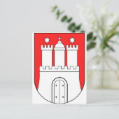 Offizielle Wappen Hamburg Symbol Postkarte (Stehend Vorderseite)