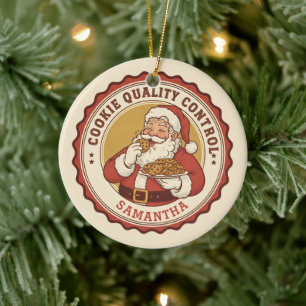 Offizielle Weihnachtsplätzchen-Qualitätskontrolle  Keramik Ornament
