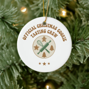 Offizielle Weihnachtsplätzchen-Verkostungs-Crew Re Keramik Ornament