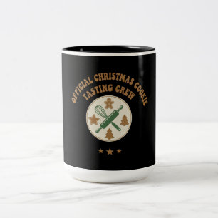 Offizielle Weihnachtsplätzchen-Verkostungs-Crew Re Zweifarbige Tasse