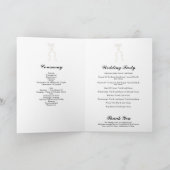Offizielle White Bow Ribbon Wedding Order of Servi Programm (Innenseite)