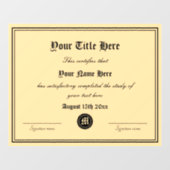 Offizielle Zertifikatvorlage Fensteraufkleber (Blatt)