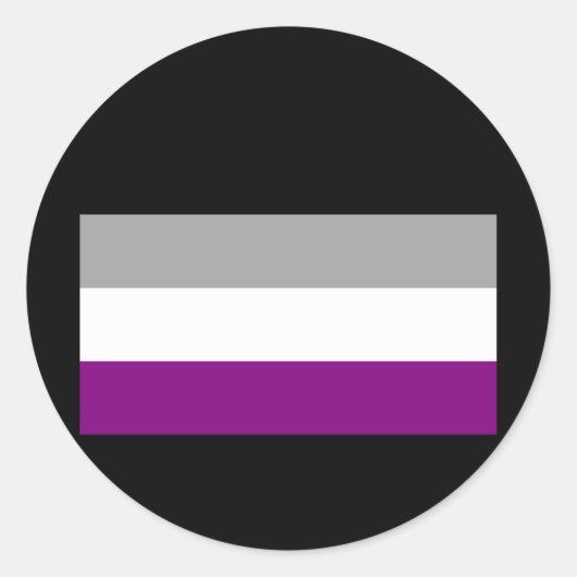 OFFIZIELLER ASEXUELLER FLAG RUNDER AUFKLEBER (Vorderseite)
