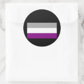 OFFIZIELLER ASEXUELLER FLAG RUNDER AUFKLEBER (Tasche)