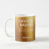 Offizieller Badass Boss Babe Metallic Gold Name Kaffeetasse (Links)