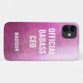 Offizieller Badass-CEO Chic Metallic Lila Name Case-Mate iPhone Hülle (Rückseite (Horizontal))