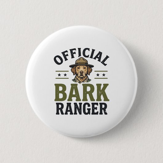 Offizieller Bark Ranger Hund Vintage Grafik_1 Button (Vorderseite)