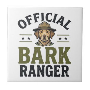 Offizieller Bark Ranger Hund Vintage Grafik_1 Fliese